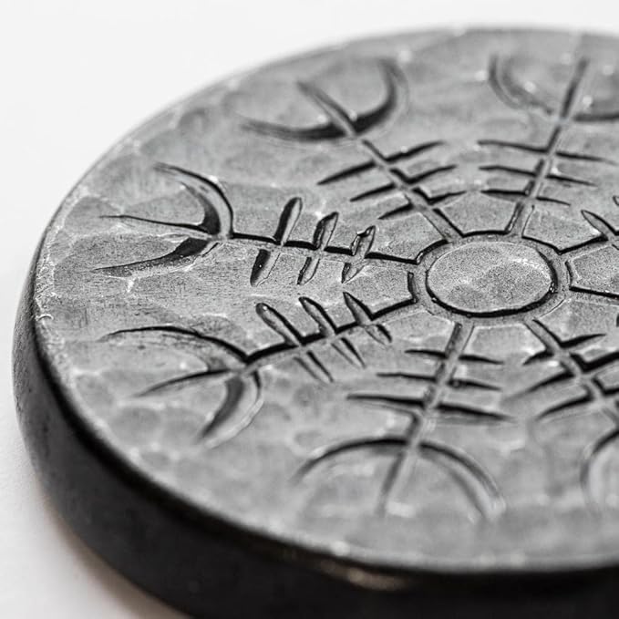 Norse Dual Stave in Iron Vegvisir and Helm of Awe