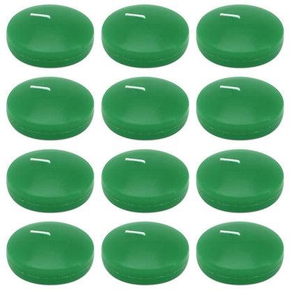 Set of 12 3 Inch Green Floating Candles Large Unscented Dripless Water Wax Floating Candles for Vases, Centerpieces at Wedding, Party, Pool, Holiday, St. Patrick's Day - 10 Hour Burning