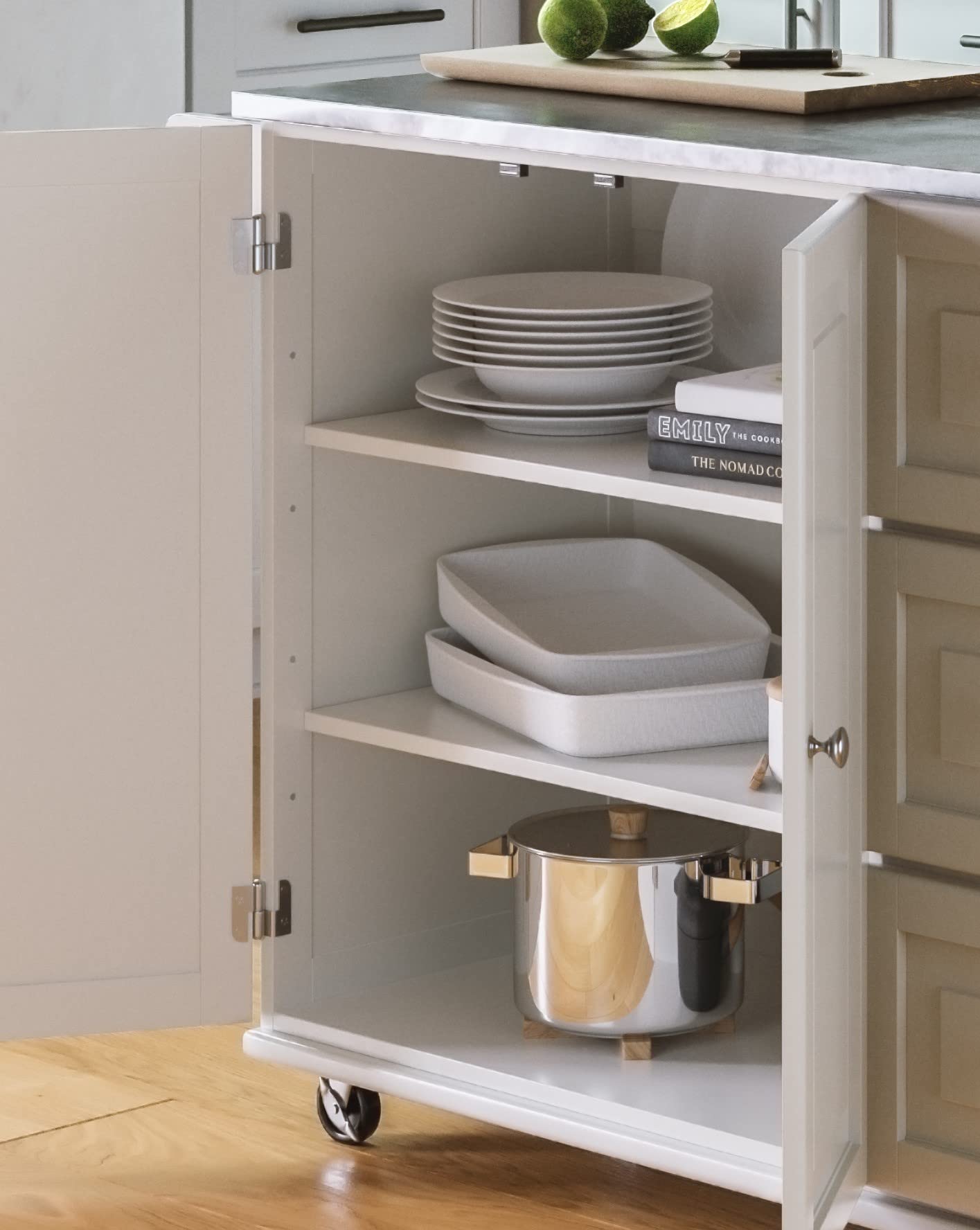 homestyles Dolly Madison Off-White Kitchen Cart