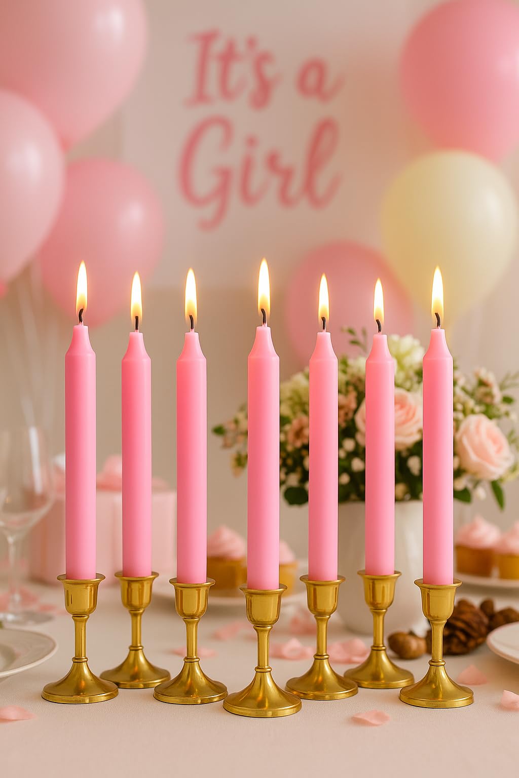Taper Candles 5 Pack 6 in. Spell, Wicca, Santeria, Energized Candles (Pink)