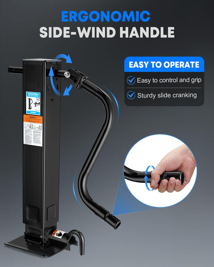 Kohree 12000 lbs Trailer Jack Heavy Duty, 26" Vertical Travel, Weld on Trailer Jacks with Adjustable Drop Leg & Ergonomic Handle for Utility, Boat, Horse, and RV Trailer