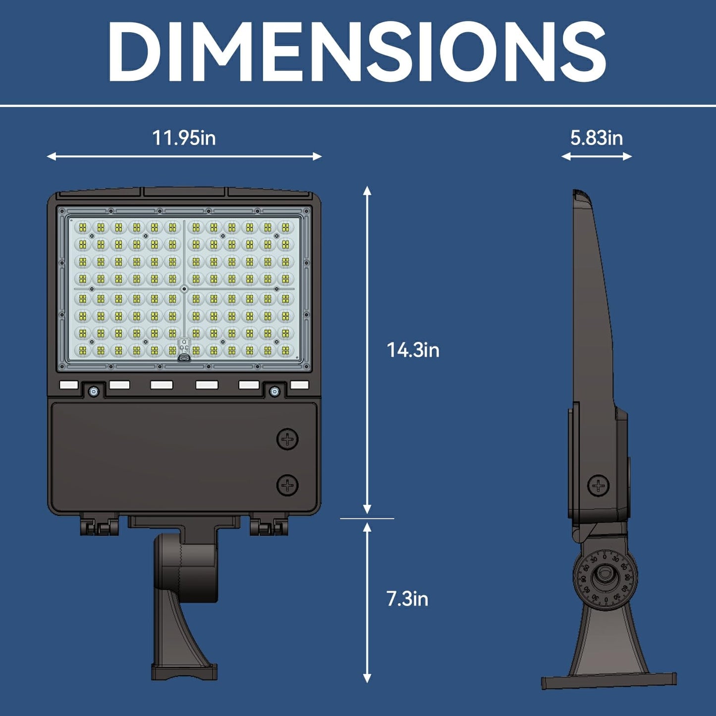 240W LED Parking Lot Light 3Pack: 150/200/240W Selectable, 38400LM 5000K LED Shoebox Light with Arm Mount, LED Flood Lights Commercial Area Lighting for Yard Driveway Stadium Roadways, 100-277VAC ETL