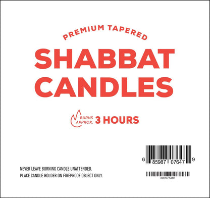 72 Shabbat Candles, 3 Hour White Traditional Shabbos Candle 4 Inch, (72 Pack) Sabbath White Taper Candles