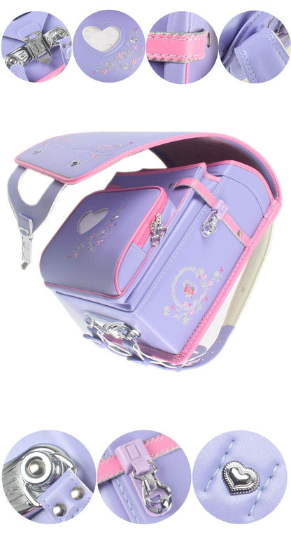 Randoseru Ransel Japanese upscale school bags for boys girls large capacity Senior PU leather light weight backpack