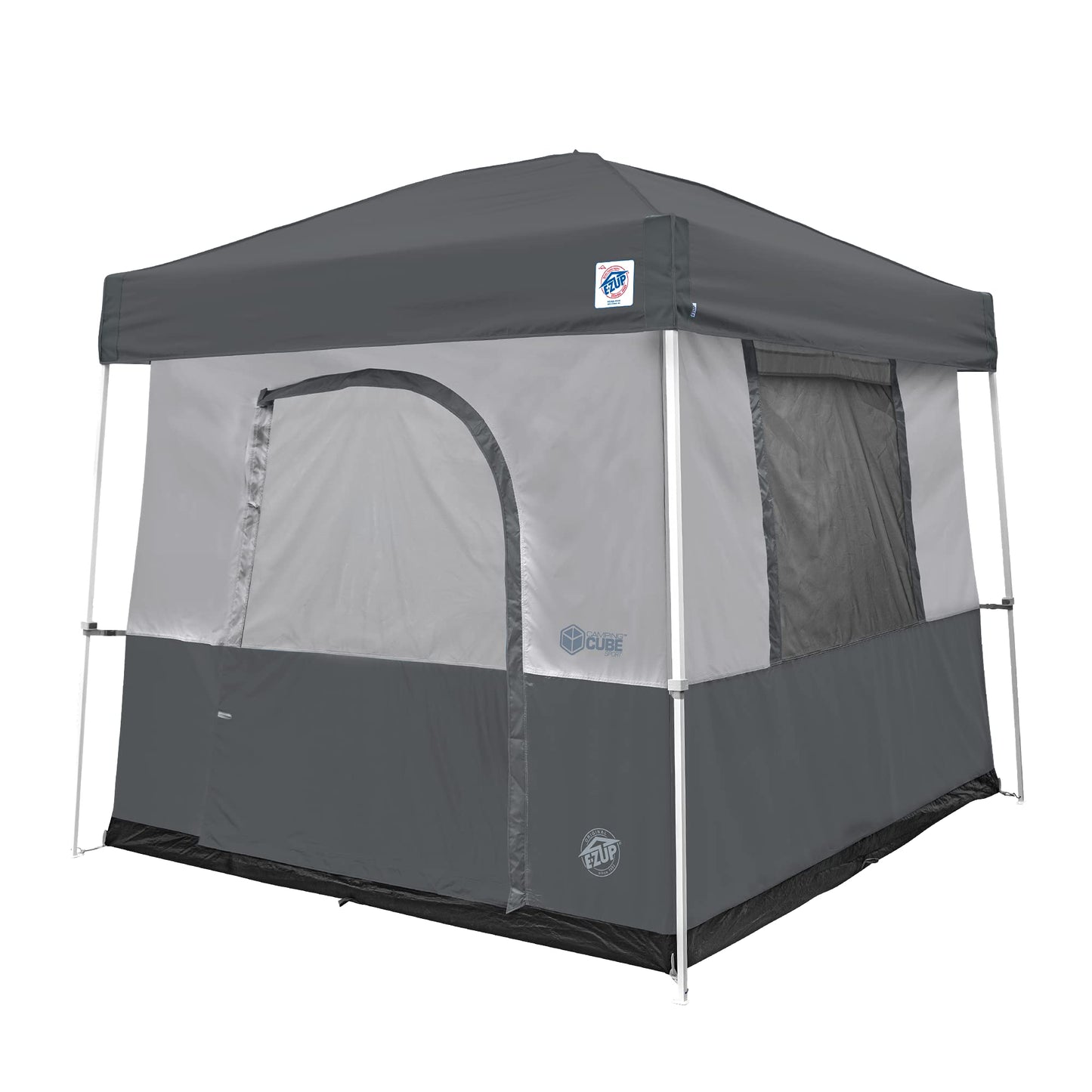 E-Z UP Camping Cube Sport, Converts 10' Angled Leg Canopy into Camping Tent, Grey (Canopy/SHELTER/Poles NOT Included)