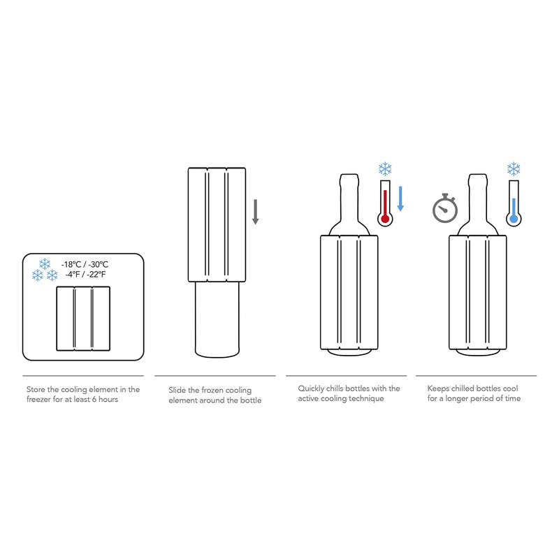 Vacu Vin Wine Cooler Hexo – Sand – Modern Active Wine Bottle Chiller with Removable Cooling Sleeve – Geometric Design – Reusable, Ice-Free Cooler – Fits Standard Bottles – Tabletop Wine Accessory
