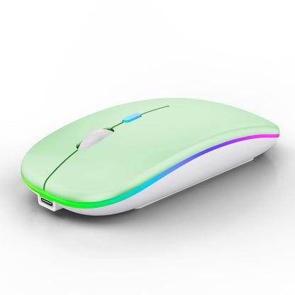 Wireless Bluetooth Mouse Rechargeable Laptop Mice with LED Lights Silent Slim Use(BT5.2 and 2.4G Portable USB Receiver)Dual Mode Computer Mouse for Laptop/iPad/Tablet/Apple/Computer/Mac(Black)