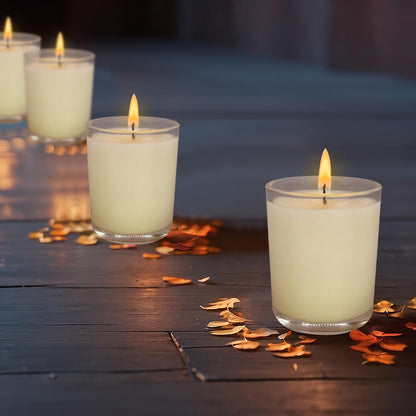 72 Pack Warm White Unscented Clear Glass Filled Votive Candles, Hand Poured Wax Candle Ideal Gifts for Aromatherapy Spa Weddings Birthdays Holidays Party