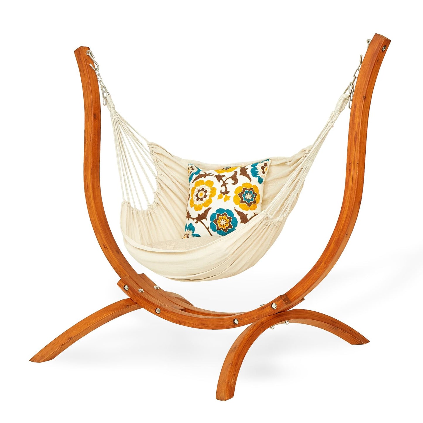SELFLA Premium Wooden Hammock Stand only (500 lbs/226kg), Sun Protection & Rain Resistant, Heavy Duty Premium Solid Wood Hammock Chair for Indoor or Outdoor Use, Safe & Stable (Hammock Not Included)