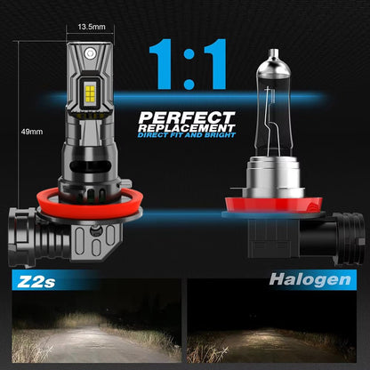 Fit For Can-Am Maverick Trail 800 1000R 2018-2019,H11 Hi/Lo Beam Bulbs,IP68 Waterproof 800% Brightness 12000LM 6500K White, Plug and Play,1:1 Size,Fit for Motorcycle Vehicle ATV UTV,Pack of 4