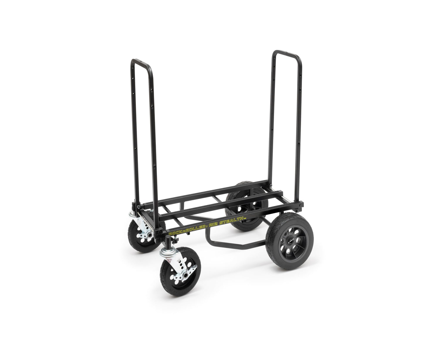 Rock-N-Roller R12STEALTH (All Terrain Stealth) 8-in-1 Folding Multi-Cart/Hand Truck/Dolly/Platform Cart/34" to 52" Telescoping Frame/500 lbs. Load Capacity, Black
