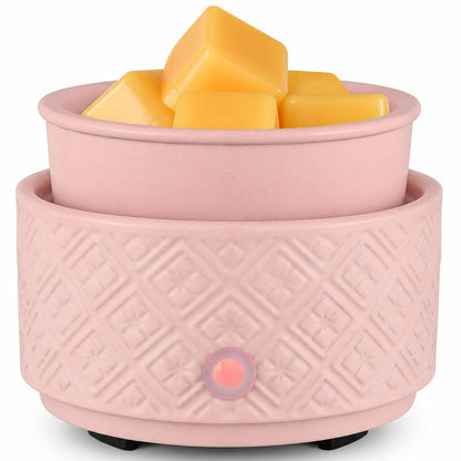 Wax Melt Warmer for Scented Wax,3-in-1Ceramic Wax Warmer Fragrances Candle Oils, Home Fragrance Burner,Electric Candle Warmer Perfect Christmas Gifts for Mom Women(Pink)