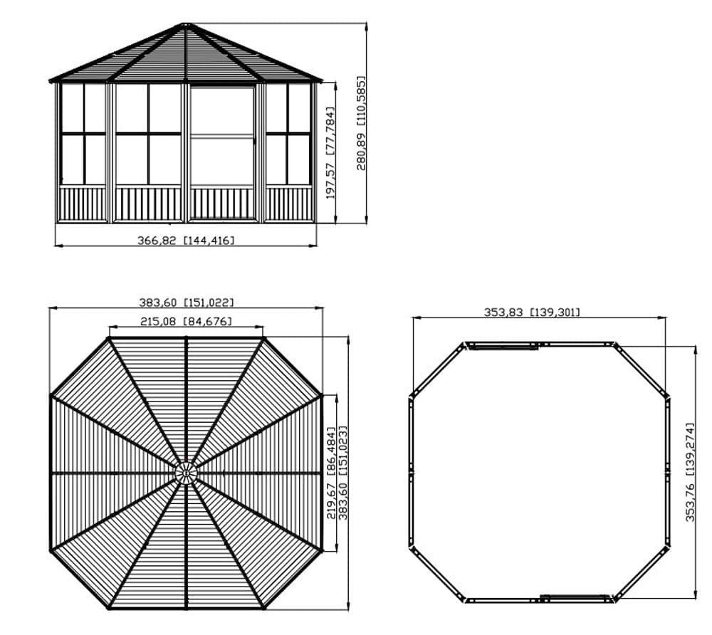 Sojag Outdoor 12' x 12' Charleston Solarium Outdoor Sunroom with Mosquito Nets