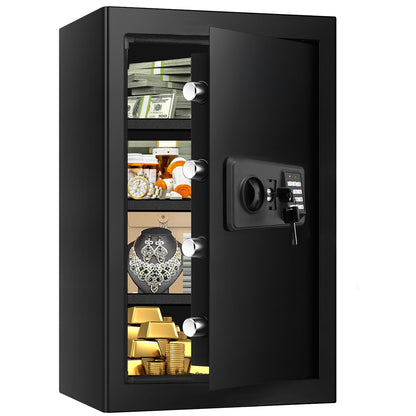 6.0 Cub Large Fireproof Safe Box for Home Use, Digital Security Safes Fireproof Waterproof with Combination Lock and 3 Removable Shelves, Anti-Theft Home Fire Safe for Document Money Valuables