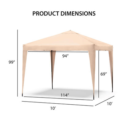 Furniture of America Tene 10'x10' Base 8'x8' Top Portable Easy Pop Up Awning Outdoor Canopy Tent, Rain Shelter with Wheeled Carrying Bag, Beach Shade, for Backyard, Patio, Deck, Red