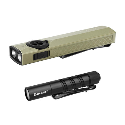 OLIGHT ArkPro Ultra EDC Flat Flashlight, Rechargeable Portable Flash Light, 1700 Lumens Bundle with I3T 2 EOS Pocket EDC Flashlight, 200 Lumens Compact Bright Handheld Flash Lights