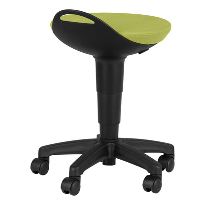 Rolling Adjustable-Height Padded Stool - Fern Green