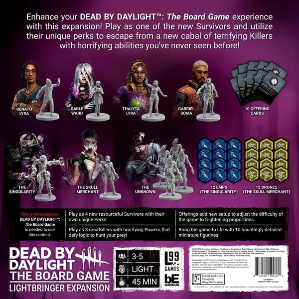 Dead by Daylight: Lightbringer Expansion – Horror Board Game Add-On with New Survivors and Maps