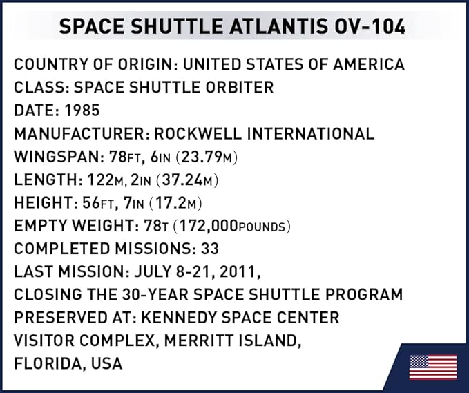 COBI Historical Collection Space Shuttle Atlantis