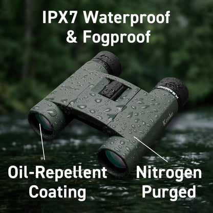Kenko Binocular Ultraview EX Pocket 8x25, Roof Prism, Lightweight & Compact, IPX7 Waterproof, Made in Japan, 407004
