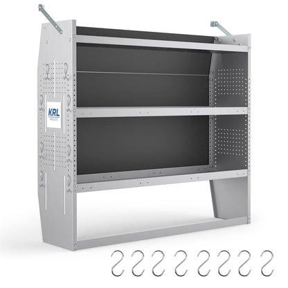 KRL PRODUCTS SV-5246 Steel Low/Mid/High Roof Van Shelving Storage System Fits Transit, GM, NV, Promaster, Sprinter and Metris, Contoured Shelving Unit, 52" W x 46" H x 13" D