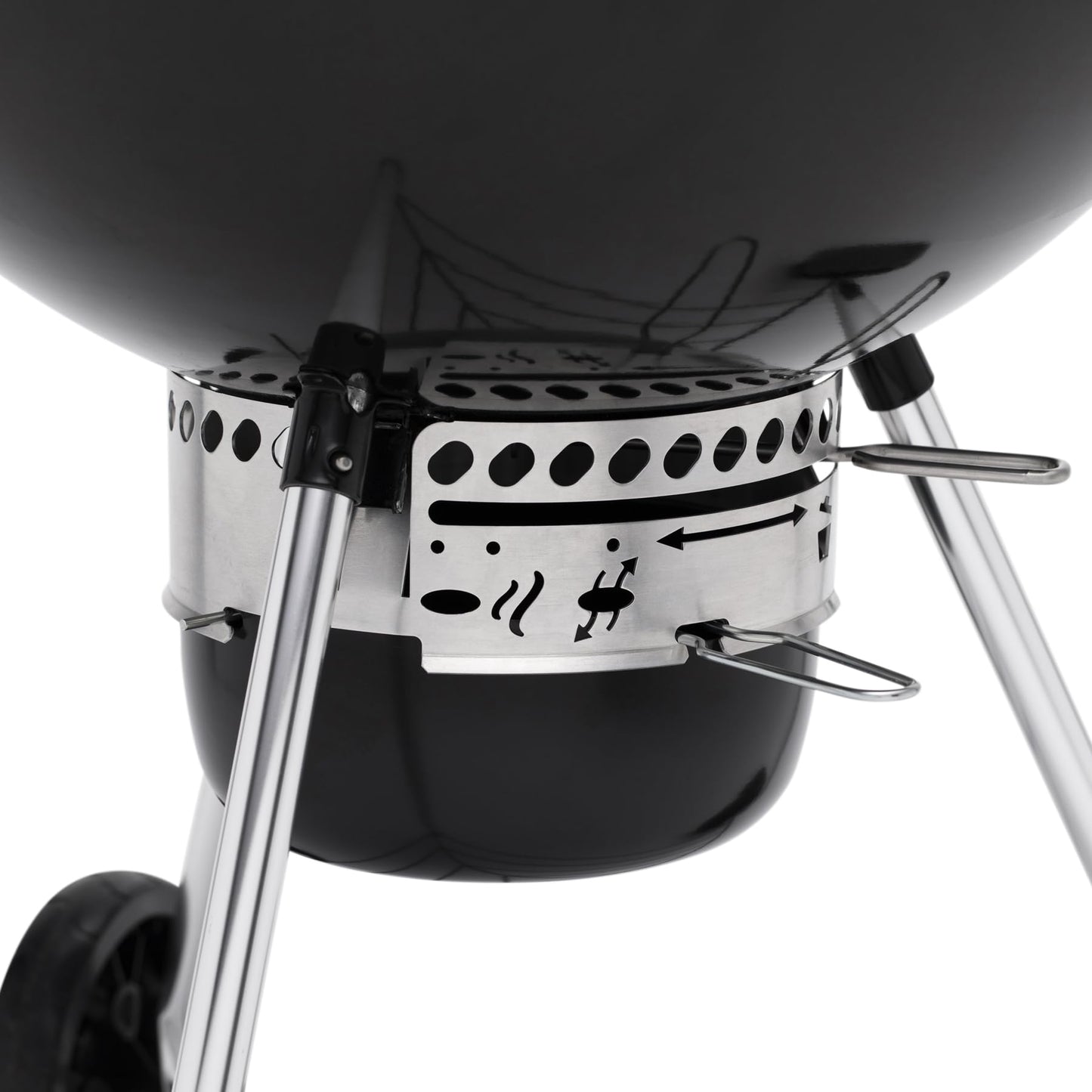 Weber Master-Touch Charcoal Grill, 26-Inch, Black – Premium Outdoor BBQ Grill with Tuck-Away Lid Holder & One‑Touch™ Cleaning System, Porcelain‑Enameled Kettle