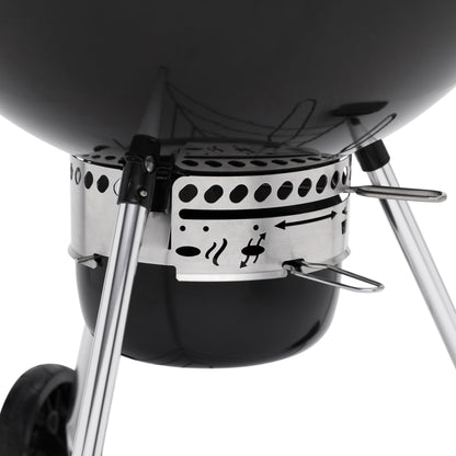 Weber Master-Touch Charcoal Grill, 26-Inch, Black – Premium Outdoor BBQ Grill with Tuck-Away Lid Holder & One‑Touch™ Cleaning System, Porcelain‑Enameled Kettle
