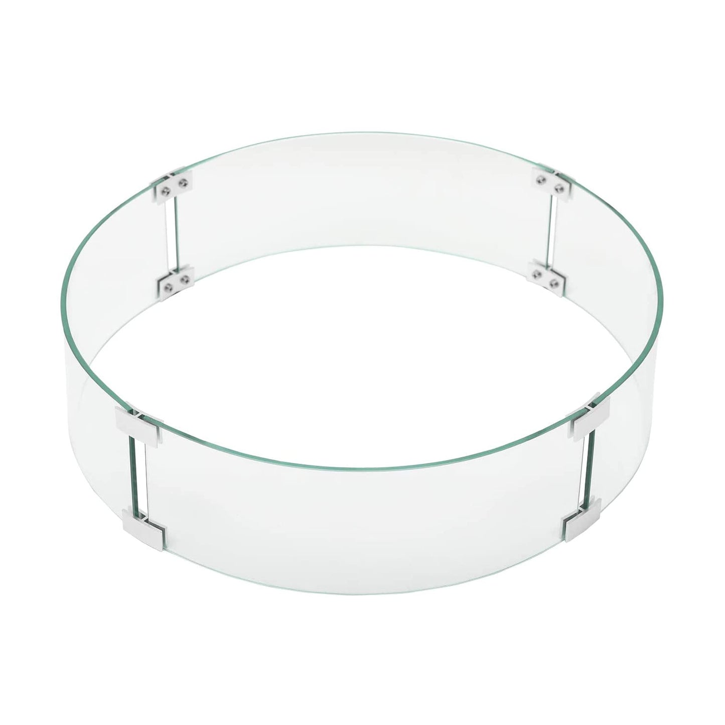 Oakland Living Round 25.7-in Tempered Glass Fire Table Wind Guard Flame Blocker