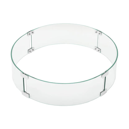 Oakland Living Round 25.7-in Tempered Glass Fire Table Wind Guard Flame Blocker