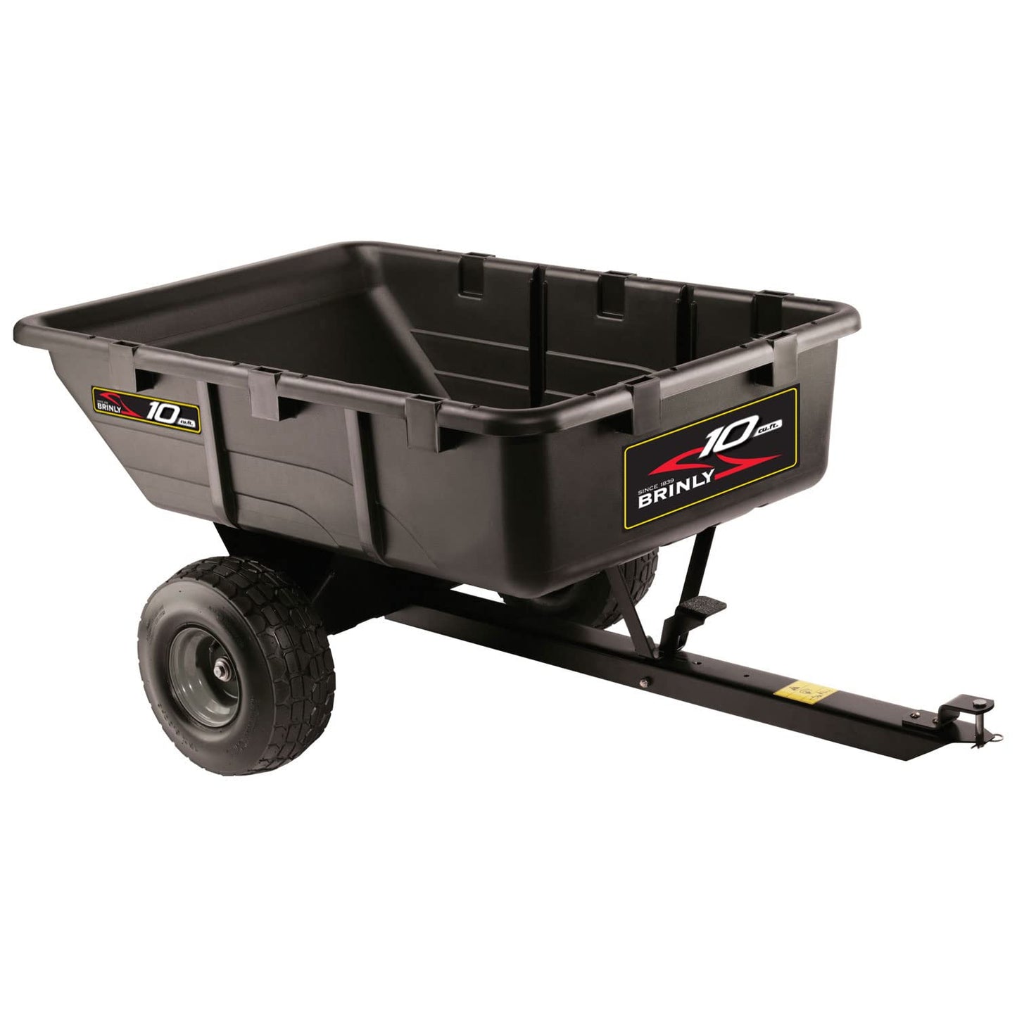 Brinly PCT-101BHC-A2 10 cu.ft. 650lb Heavy Duty Tow-Behind Poly Utility Cart & Dump Trailer & Agri-Fab 45-0463 130-Pound Tow Behind Broadcast Spreader