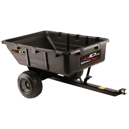 Brinly PCT-101BHC-A2 10 cu.ft. 650lb Heavy Duty Tow-Behind Poly Utility Cart & Dump Trailer & Agri-Fab 45-0463 130-Pound Tow Behind Broadcast Spreader