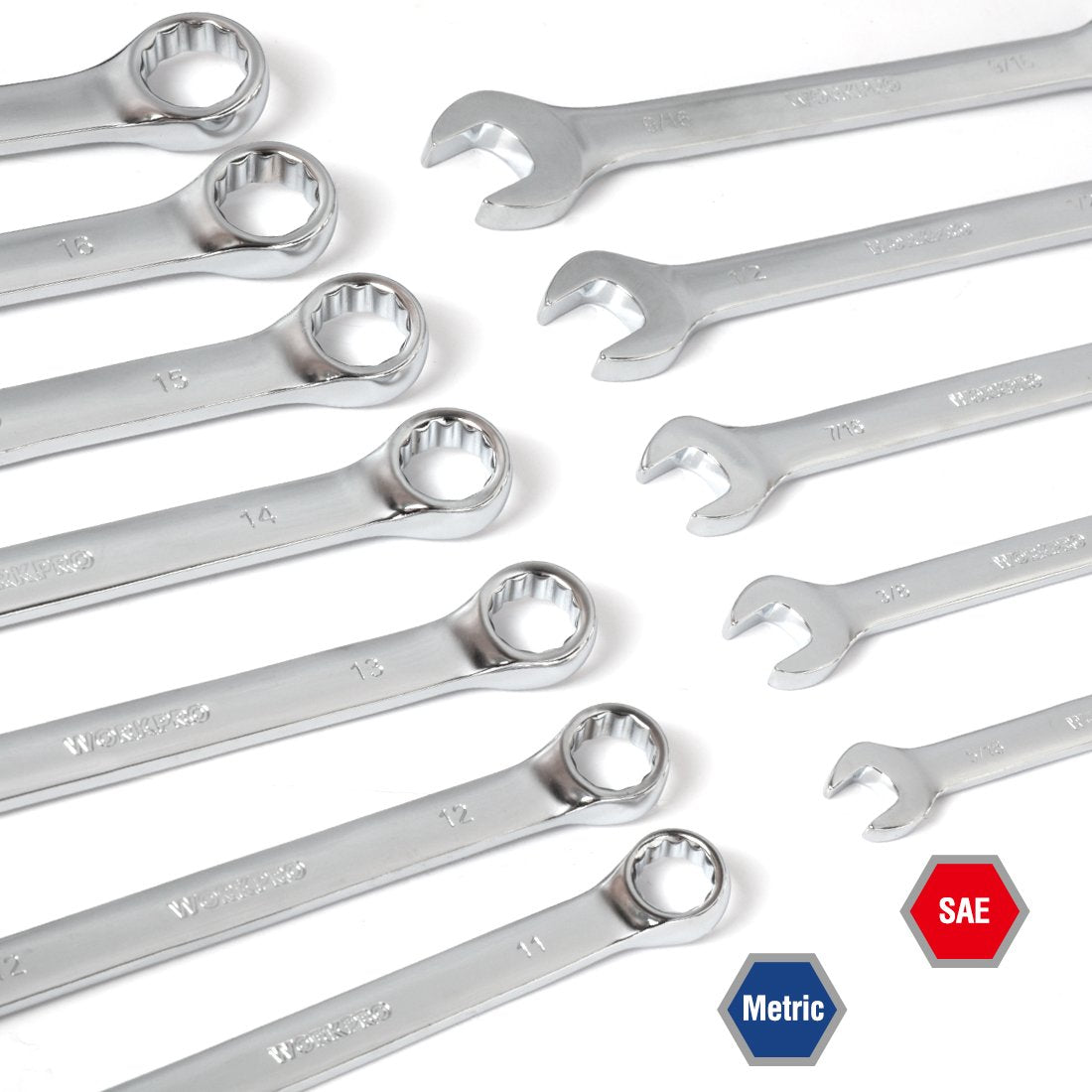 WORKPRO 450-Piece Drive Socket Set 1/2" 1/4" 3/8", CR-V Metric and Imperial with Quick-Release Ratchet Wrench, Spanners, Bits Set, Mechanics Tool for Car Repair