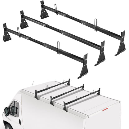 Colinktool Adjustable Van Ladder Roof Racks, Universal Roof Ladder Rack, Fit Chevy Express Fullsize Van 1996-Up,Suitable for Vans with Rain Gutter-3Pack Load Capatity 800LBs