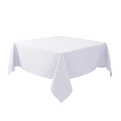 Biscaynebay Fabric Square Tablecloths 54x54 Inches, White Water Resistant Table Cloth Small Card Folding Table Covers Linen for Dining, Kitchen, Wedding and Parties etc. Machine Washable