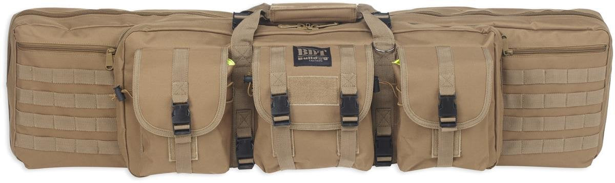 Bulldog Cases 43 Inch Double Long Storage Bag, Padded Carry Case with Multiple Compartments, Tan