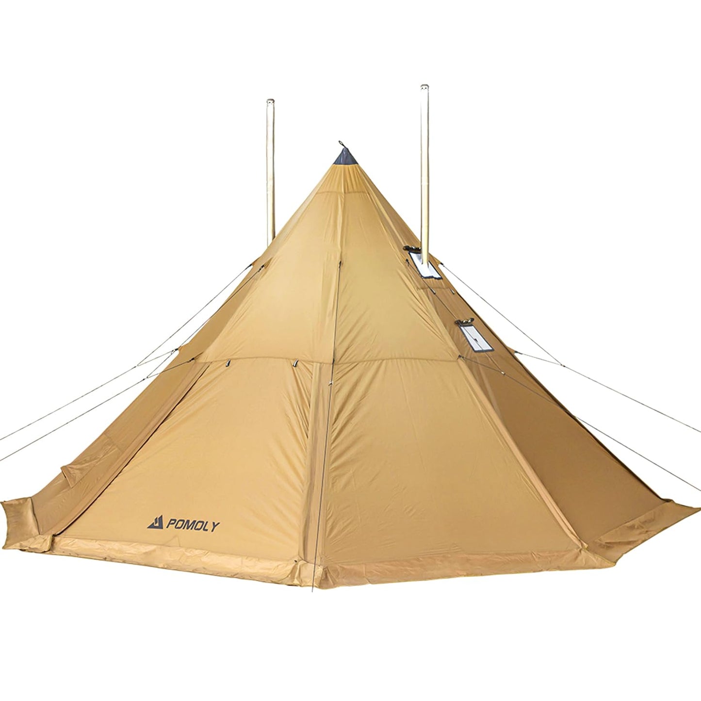 POMOLY Tipi Tent Camping Hot Tents, Bromance 70 Pyramid with 3 Stove Jacks for 2-4 Person Hiking Hunting (Without Inner Tent)
