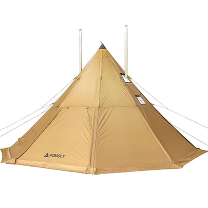 POMOLY Tipi Tent Camping Hot Tents, Bromance 70 Pyramid with 3 Stove Jacks for 2-4 Person Hiking Hunting (Without Inner Tent)
