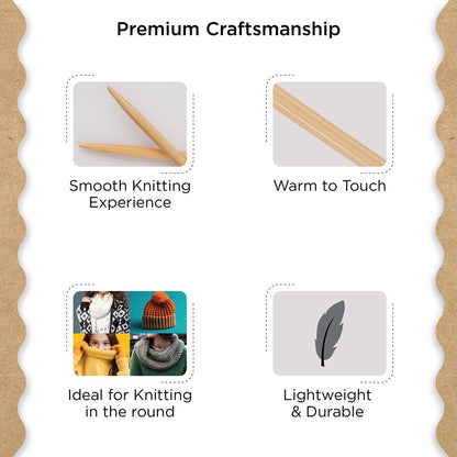 Knitter’s Pride Bamboo Luxe Fixed Circular Needles 16"" (40cm) – US Size 1 (2.25mm)