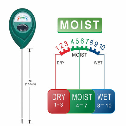 XLUX Soil Moisture Meter - Durable 304 Stainless Steel Probe for Instant Readings | Ideal for Indoor & Outdoor Plants
