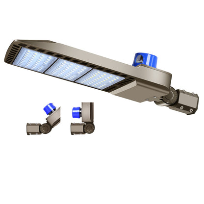 ledmo 300W LED Parking Lot Light 36000LM 5000K Adjustable Slip Fit Mount Security Lighting with Dusk-to-Dawn Photocell IP65 Waterproof LED Stadium Flood Light for Garage, Yard, Street