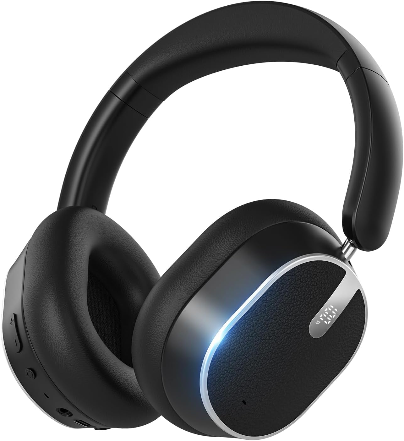 MMWOWARTS Hybrid Active Noise Cancelling Bluetooth Headphones,Bluetooth 6.0 Over Ear Wireless Headphones with 60H Playtime, Hi-Res Audio, Deep Bass, Memory Foam Ear Cups for Home Office Travel Black