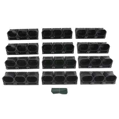 Okasiki 36-Pot Vertical Wall Planter, Self-Watering Stackable Planters for Indoor & Outdoor Use, Perfect for Herbs, Flowers & Vegetables (Black)