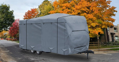 GEARFLAG Travel Trailer Camper Cover Multi-Layers top fits 28' -32' Reinforced Windproof Side-Straps Anti-UV Water-Resistance Heavy Duty for Motorhome RV (Fits 28' - 32')