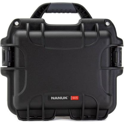 NANUK 905 Pro Waterproof Hard Case with 2-Pocket Lid Organizer and Padded Divider, Black