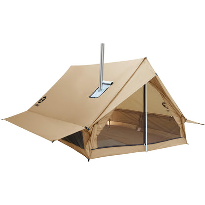 Zoring Hot Tent with Stove Jack - Waterproof & Windproof Cabin Winter Tent for Camping, 4 Season Tipi Wall Shelter with Two Poles, 2 Person Cold Weather Tent for Outdoor Hiking, Backpacking, Hunting