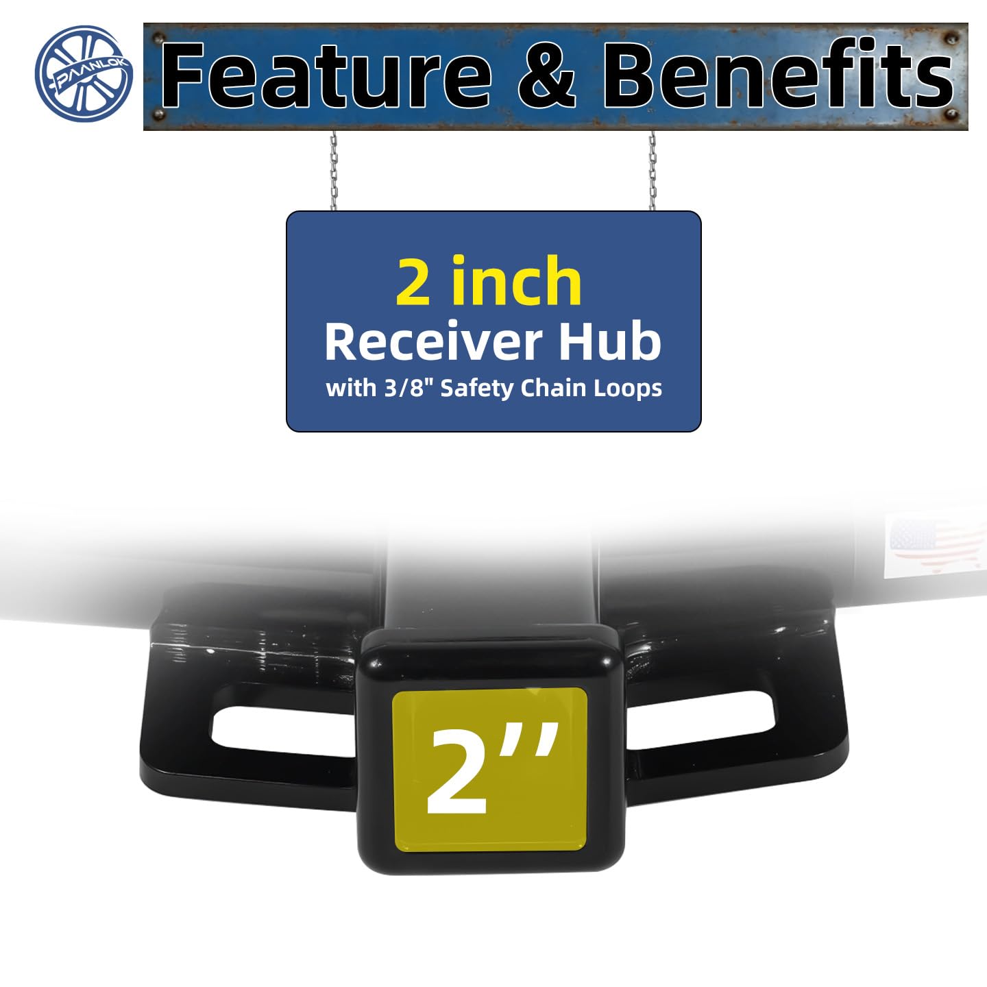 Paanlok Class 3 Trailer Hitch for 2015-2025 Ford Transit 150/250 & 2015-2024 Transit 350, 2022-2024 E-Transit | 8,000LBS Weight Distribution, Bolt-On 2 Inch Receiver, Heavy Duty Carbon Steel