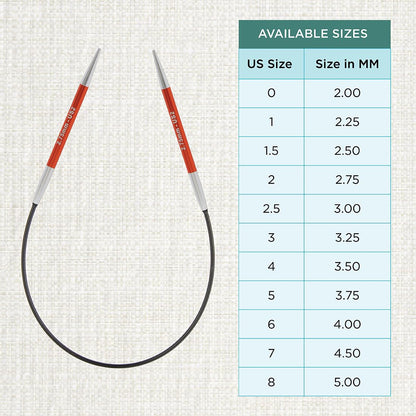 KnitPro Zing Fixed Circular Needles 9" (22.5cm) | US Size 2 (2.75mm)