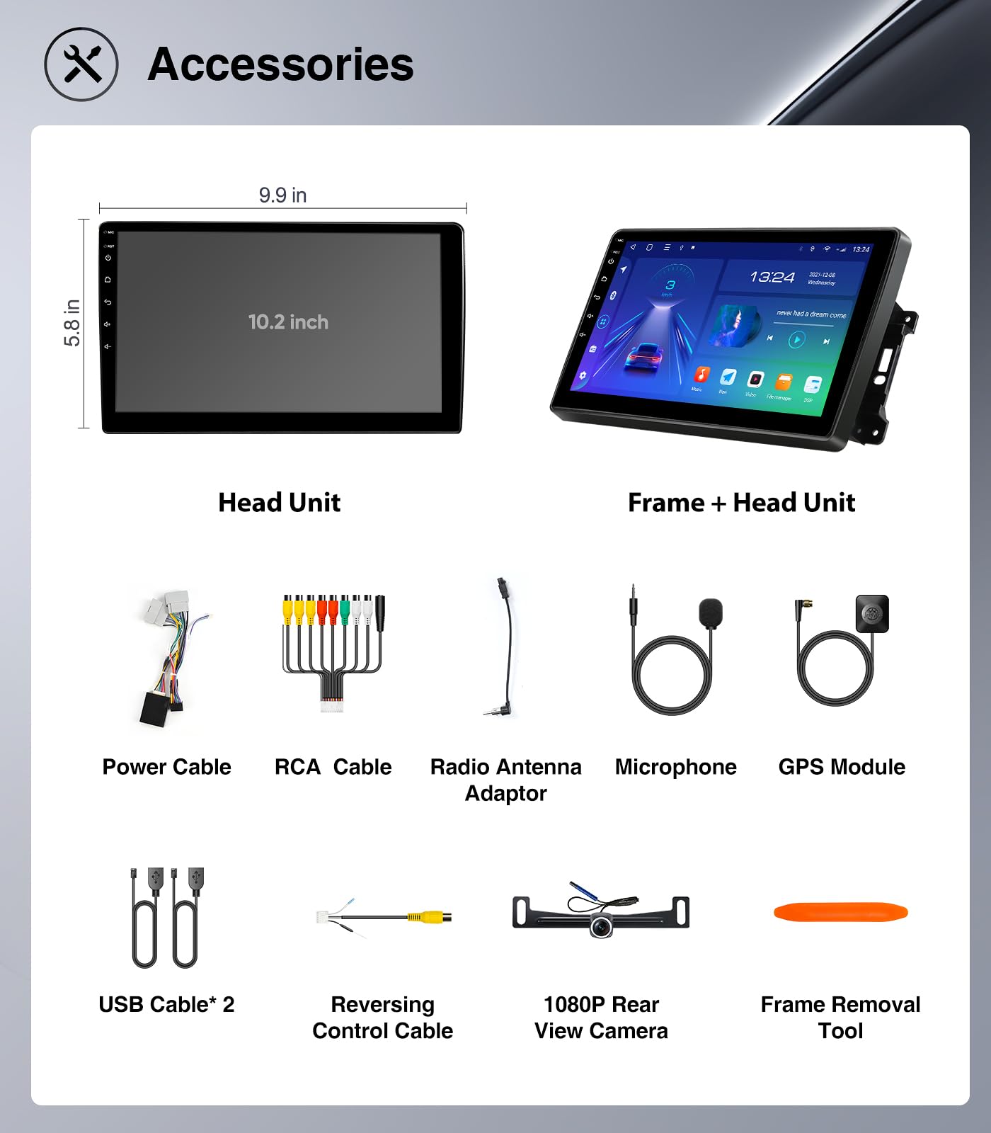 10" QLED Android 13 Car Stereo for Ford F150 2004-2008, F250 F350 2008-2016 Radio Upgrade Wireless CarPlay Android Auto Radio, Touchscreen, 5G WiFi,1080P Backup Camera, Dash Kit, GPS Navigation