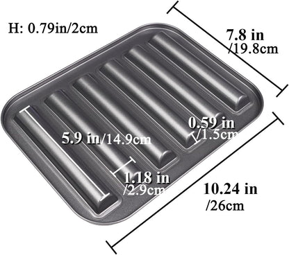 Elesinsoz 6 Cup Financier Cake Baking Pan Breadstick Biscotti Ladyfinger Donut Cookie Cornbread Stick Mini Bread Loaf Baguette Nonstick Small Muffin Cupcake Madeleine Tin Tray Mold