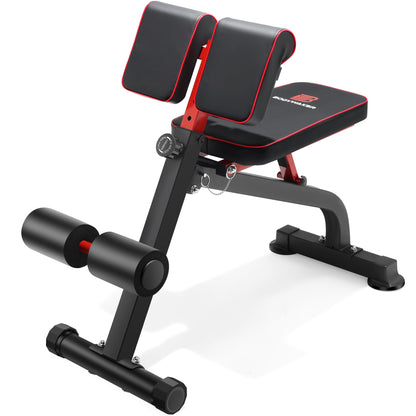 BODYWAKER Roman Chair Back Extension Bench for Glute, Hamstring and Lower Back, Hyperextension Bench, Adjustable & Foldable Weight Bench for Home Gym Strength Training (Black)